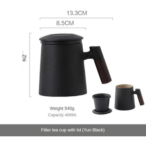 Ceramic Tea Cup,Tea Separation Brewing Tea Cup, Personal Use Office Mug Male Drinking Tea Cup Tea Set acacuss