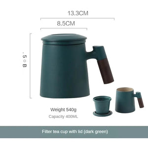Ceramic Tea Cup,Tea Separation Brewing Tea Cup, Personal Use Office Mug Male Drinking Tea Cup Tea Set acacuss