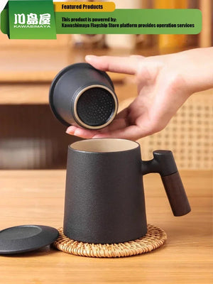 Ceramic Tea Cup,Tea Separation Brewing Tea Cup, Personal Use Office Mug Male Drinking Tea Cup Tea Set acacuss