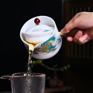 Ceramic Tea Cup for Puer Porcelain Chinese Kungfu Tea Set 360 Rotation Tea Maker and Infuser, Portable Travel tea se acacuss