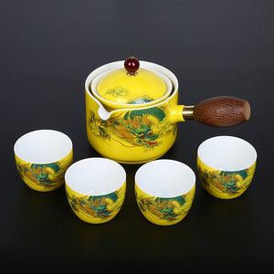 Ceramic Tea Cup for Puer Porcelain Chinese Kungfu Tea Set 360 Rotation Tea Maker and Infuser, Portable Travel tea se acacuss