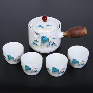 Ceramic Tea Cup for Puer Porcelain Chinese Kungfu Tea Set 360 Rotation Tea Maker and Infuser, Portable Travel tea se acacuss