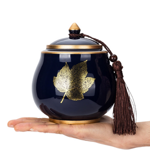 Ceramic Tea Jar Tea Caddy Tea Box Storage Organizer Tea Container Moisture-proof Sealed Tank Storage Tank Candy Jar Storage Box acacuss