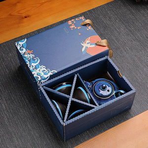 Ceramic Tea Set Chinese Kung Fu Tea Production Accessories One Pot of Four Cups of Best Tea Enthusiasts Holiday Gifts acacuss