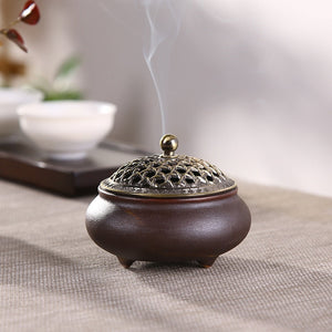 Ceramic Three-legged Incense Burner Sandalwood Agarwood Household Tea Ceremony Indoor Incense Burner for Buddha acacuss