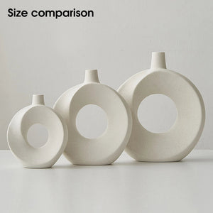 Ceramic Vase Nordic Style White Vase Light Luxury Flowerpot Modern Home Office Desktop Ornaments Living Room Decoration Home acacuss