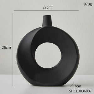 Ceramic Vase Nordic Style White Vase Light Luxury Flowerpot Modern Home Office Desktop Ornaments Living Room Decoration Home acacuss