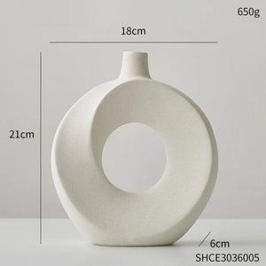 Ceramic Vase Nordic Style White Vase Light Luxury Flowerpot Modern Home Office Desktop Ornaments Living Room Decoration Home acacuss