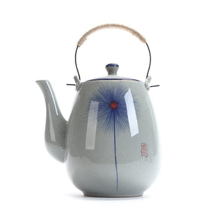 Ceramic big teapot hand-painted retro teapot cooler kettle iron handle lifting pot restaurant kettle household acacuss
