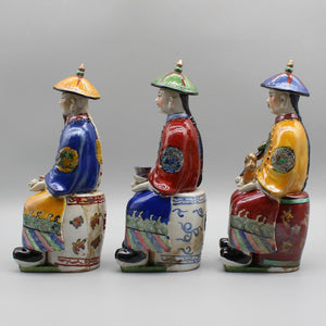 Ceramic chinese emperor statue, Hand painted ceramic figurine, Colorful porcelain, Home decoration acacuss