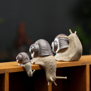 Ceramic small ornaments bonsai micro landscape creative snail gardening succulent potted plant landscaping decorative crafts acacuss