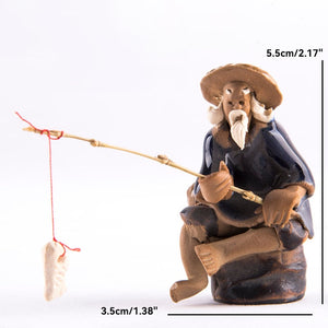 Ceramics Fisherman Boat Figurines for Aquarium Fish Tank Lanscape Bonsai Rockery Ornament Decoration Fairy Garden Home Decor acacuss