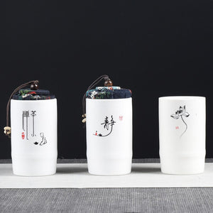 Ceramics Sealed Jar Tea Caddy Tea Box Storage Tank Tea Organizer Candy Jar Food Container Storage Box Tea Can Decorative Jars acacuss