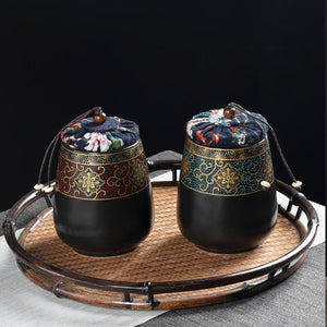 Ceramics Sealed Jar Tea Caddy Tea Box Storage Tank Tea Organizer Candy Jar Food Container Storage Box Tea Can Decorative Jars acacuss
