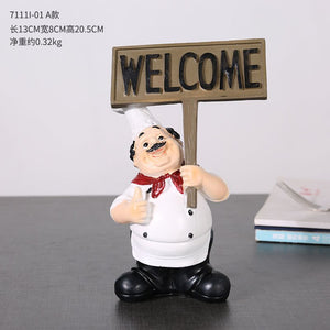 Chef Resin Statue Nordic Abstract Ornaments For Figurines Interior Sculpture Room Home Decor acacuss
