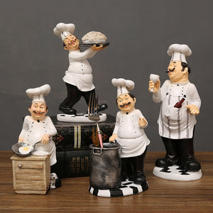 Chef Resin Statue Nordic Abstract Ornaments For Figurines Interior Sculpture Room Home Decor acacuss