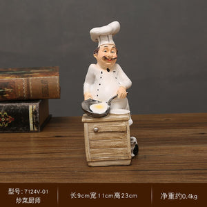 Chef Resin Statue Nordic Abstract Ornaments For Figurines Interior Sculpture Room Home Decor acacuss