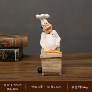 Chef Resin Statue Nordic Abstract Ornaments For Figurines Interior Sculpture Room Home Decor acacuss