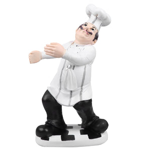 Chef Statue Kitchen Figurine Ornament Italian Resin Figurines Cook Sculpture Fat French Figure Decor Decoration Model Table acacuss