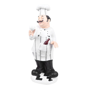Chef Statue Kitchen Figurine Ornament Italian Resin Figurines Cook Sculpture Fat French Figure Decor Decoration Model Table acacuss