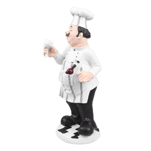 Chef Statue Kitchen Figurine Ornament Italian Resin Figurines Cook Sculpture Fat French Figure Decor Decoration Model Table acacuss