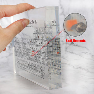 Chemical Element Display Acrylic Periodic Table Kids Teaching School Display With Real Elements Samples Letter Decoration acacuss