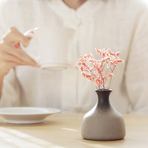 China pottery small vase retro flower floral ceramic decorative container vase modern home decoration acacuss