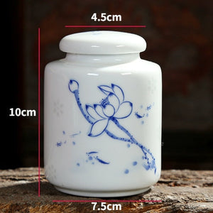 Chinese Blue and White Porcelain Ceramics Tea Caddy Tieguanyin Sealed Containers Travel Tea Bag Storage Box Coffee Canister acacuss