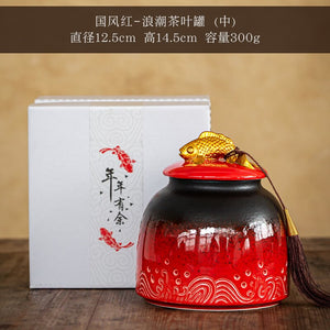 Chinese Ceramic Tea Cans Large Airtight Jar Tea Box Storage Jar Tea Caddy Tea Container Food Organizer Candy Jars Storage Bottle acacuss