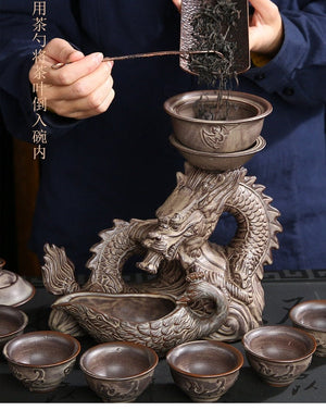 Chinese Dragon TeaPot | Vintage Tea Set | Kung fu Tea Set acacuss