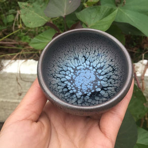 Chinese Jian kiln tea bowl with oilspot glaze Small Tenmoku Tea Cup Natural Ceramic High Temporature Fired Eco-friendly acacuss