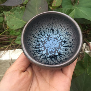 Chinese Jian kiln tea bowl with oilspot glaze Small Tenmoku Tea Cup Natural Ceramic High Temporature Fired Eco-friendly acacuss