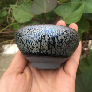 Chinese Jian kiln tea bowl with oilspot glaze Small Tenmoku Tea Cup Natural Ceramic High Temporature Fired Eco-friendly acacuss