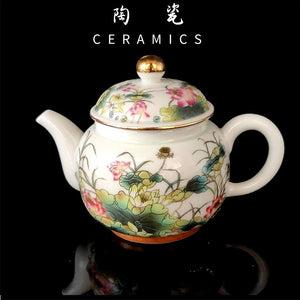Chinese Jingdezhen Vintage Porcelain Accessories Infuser Teapot Samovar With Strainer Ceremony For Te Guan Yin Oolong Green Tea acacuss