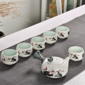 Chinese Kung Fu Tea Set White Ceramic Portable Teapot Porcelain Teaset Gaiwan Tea Cups Of Tea Ceremony Tea Pot acacuss
