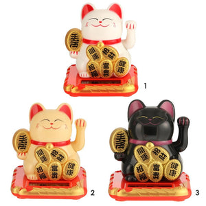 Chinese Lucky Cat Wealth Waving Shaking Hand Fortune Welcome Cat Home Craft acacuss