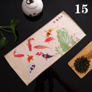 Chinese Painted Thick Tea Towel Super Absorbent High-end Tea Set Accessories Table Mats Professional RagTea Napkin acacuss