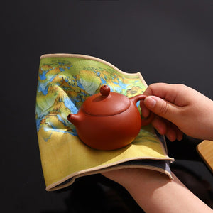 Chinese Painted Thick Tea Towel Super Absorbent High-end Tea Set Accessories Table Mats Professional RagTea Napkin acacuss