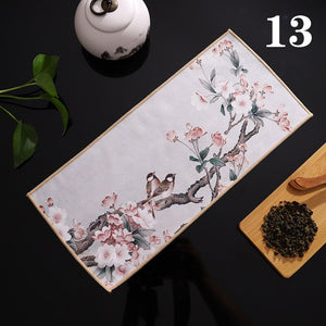 Chinese Painted Thick Tea Towel Super Absorbent High-end Tea Set Accessories Table Mats Professional RagTea Napkin acacuss