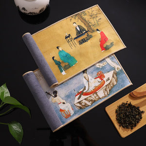 Chinese Painted Thick Tea Towel Super Absorbent High-end Tea Set Accessories Table Mats Professional RagTea Napkin acacuss