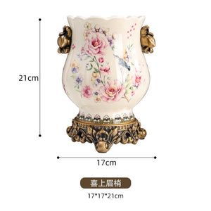 Chinese Style Blue & White Cracked Ice Pattern Ceramic Vase Creative Home Decoration European Style Vase acacuss