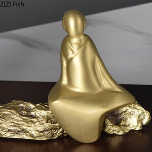 Chinese Style Brass Ornaments Welcoming Pine Statue Sculpture Household Accessories Living Room Decoration Crafts Figurines Gift acacuss