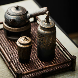 Chinese Style Stoneware Handmade Kanyama Tea Caddy acacuss