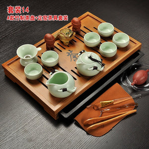 Chinese Tea Set with Tray Gaiwan Infusers Teapot Kit Chinese Luxury Kung Fu Tea Cup Set Complete Gift Kitchen Te Teapot Teaware acacuss