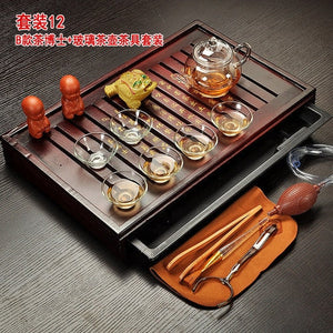 Chinese Tea Set with Tray Gaiwan Infusers Teapot Kit Chinese Luxury Kung Fu Tea Cup Set Complete Gift Kitchen Te Teapot Teaware acacuss