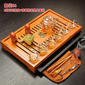 Chinese Tea Set with Tray Gaiwan Infusers Teapot Kit Chinese Luxury Kung Fu Tea Cup Set Complete Gift Kitchen Te Teapot Teaware acacuss