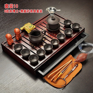 Chinese Tea Set with Tray Gaiwan Infusers Teapot Kit Chinese Luxury Kung Fu Tea Cup Set Complete Gift Kitchen Te Teapot Teaware acacuss