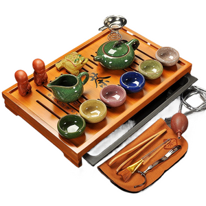 Chinese Tea Set with Tray Gaiwan Infusers Teapot Kit Chinese Luxury Kung Fu Tea Cup Set Complete Gift Kitchen Te Teapot Teaware acacuss