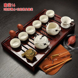 Chinese Tea Set with Tray Gaiwan Infusers Teapot Kit Chinese Luxury Kung Fu Tea Cup Set Complete Gift Kitchen Te Teapot Teaware acacuss