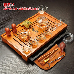 Chinese Tea Set with Tray Gaiwan Infusers Teapot Kit Chinese Luxury Kung Fu Tea Cup Set Complete Gift Kitchen Te Teapot Teaware acacuss